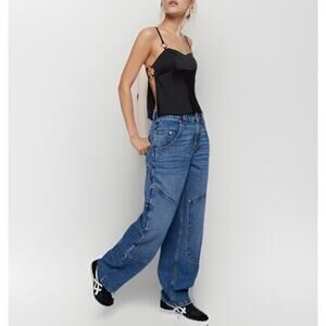 BDG Bella Baggy Carpenter Jeans Size 24 Double Knee Utility Y2K Skater Grunge